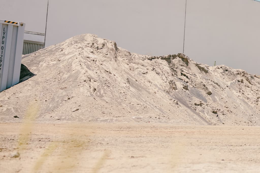Stockpile of screened fill at the yard