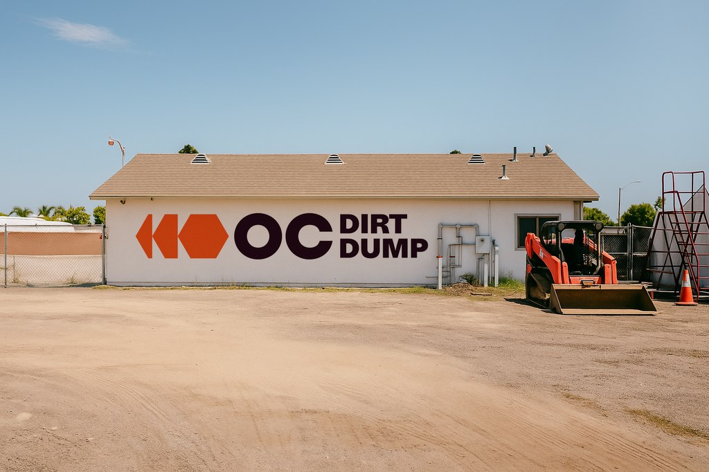 OC Dirt Dump logo painted on the yard office building
